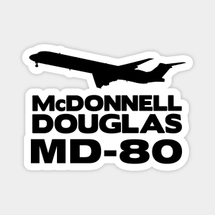 McDonnell Douglas MD-80 Silhouette Print (Black) Magnet