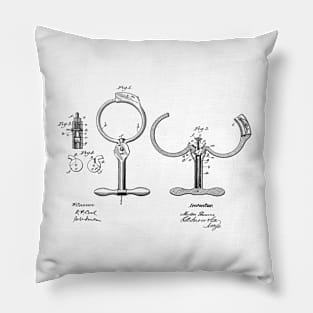 Handcuff Vintage Patent Drawing Pillow