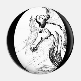 ink drawing - dragon - vintage looking dragon portrait Pin