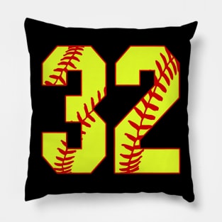 Fastpitch Softball Number 32 #32 Softball Shirt Jersey Uniform Favorite Player Biggest Fan Pillow