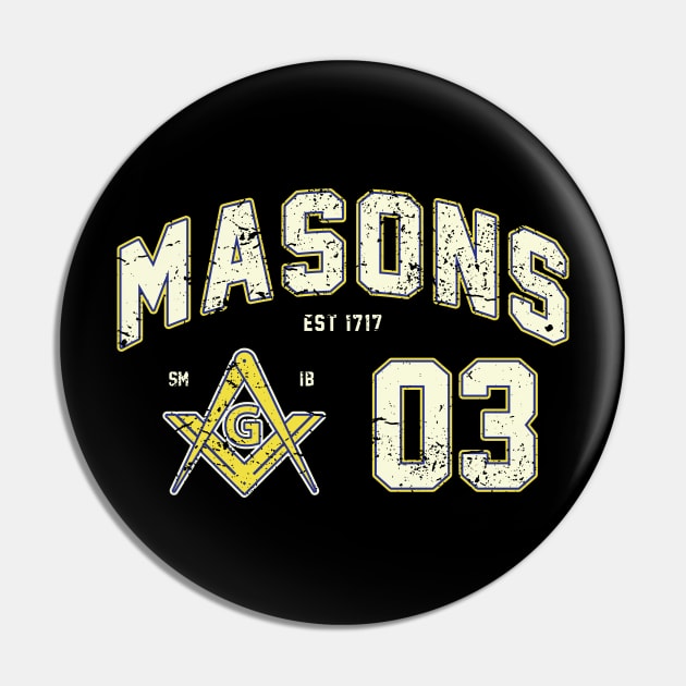 Masons Sporty Jersey Style Masonic Freemason Pin by Master Mason Made