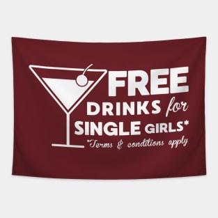 Funny Pick Up Line Free Drinks Tapestry