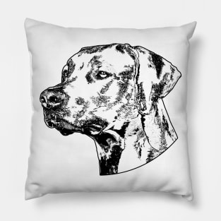 Rhodesian Ridgeback dog head Black Pillow