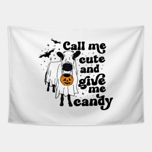 Ghost cow Call Me Cute and Give Me Candy Tapestry