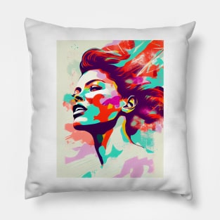 Abstract pop art style woman Pillow