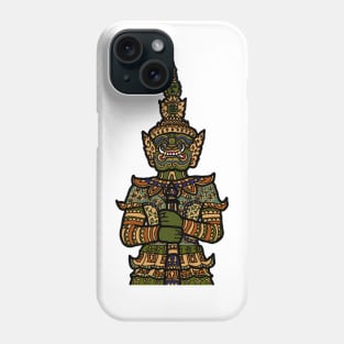 Thai Yaksha or Yaksa is a demon giant and a guardian of the gate at Wat Phra Kaew, Bangkok, Thailand Phone Case