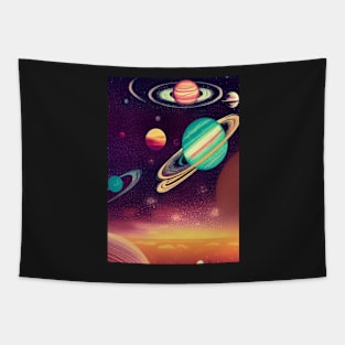 COLORFUL PLANETS Tapestry