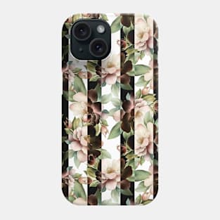 Flowers and stripes. Floral pattern Phone Case