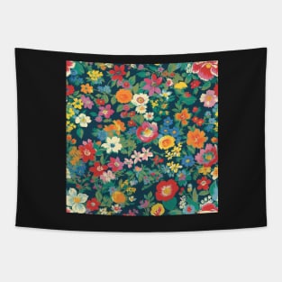 Cheerful Wildflowers, Blue, Red, Orange, Pink, and Yellow Flowers Tapestry