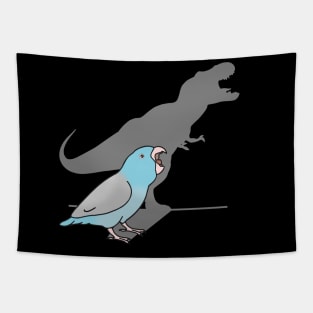 T-rex shadow - blue fallow parrotlet Tapestry