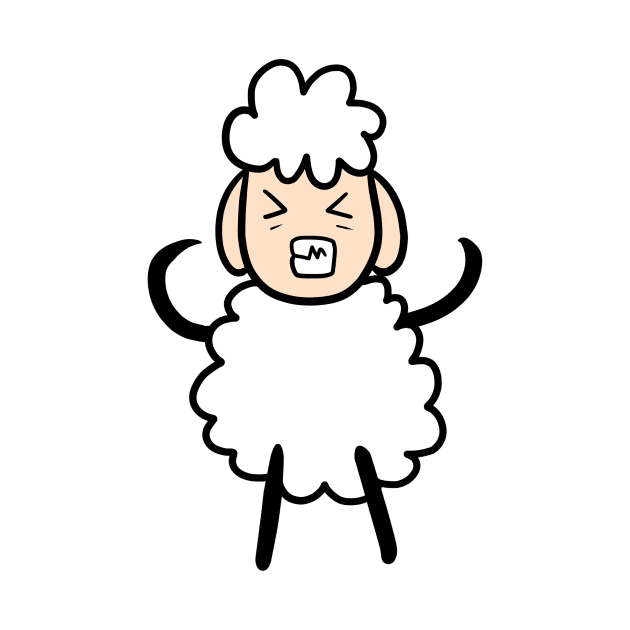 angry cute little sheep by praneel paithankar