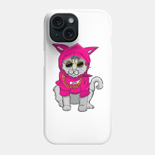 swag cat Phone Case by greenaple store