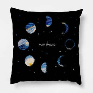 Starry moon phases Pillow