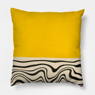 Wavy Lines - Minimalist Abstract Mid-Century Modern Pillow