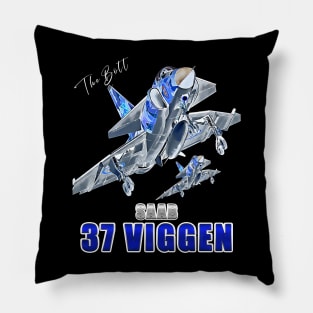 Saab 37 Viggen Swedish Multi Combat Aircraft Pillow