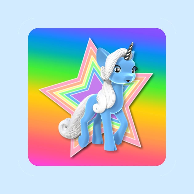 Rainbow Unicorn with Star by AlondraHanley