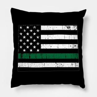 Wyoming Thin Green Line Military and Border Patrol Shirt Pillow