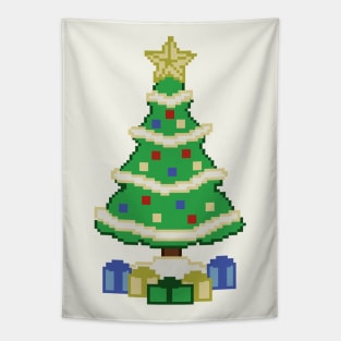 Video Game Style Christmas Tree Tapestry