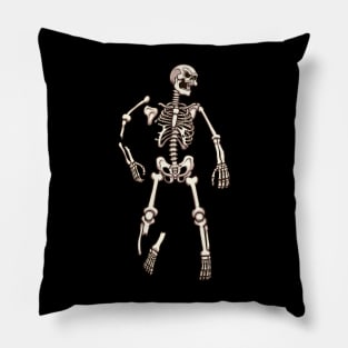 Skeleton Laying On Ground Pillow