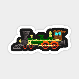 Ticket to Ride Train Engine Pixel Design - Board Game Inspired Graphic - Tabletop Gaming Magnet