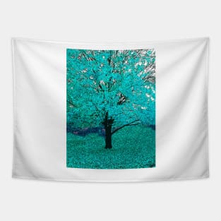 Trees of Aqua Blue Tapestry