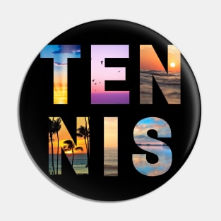 US Open Photographic Sunset Letters Tennis Pin