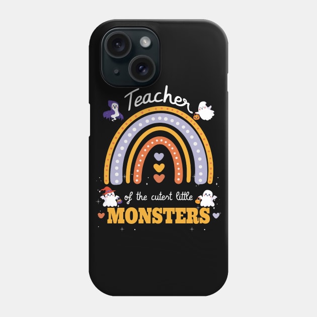 Teacher of the Cutest little monsters Rainbow kawaii ghosts Phone Case by FunnyUSATees