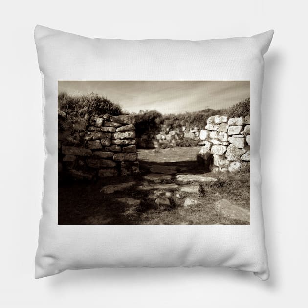 Chysauster Ancient Village, Cornwall Pillow by BarnabyEdwards