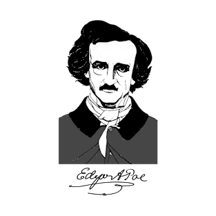 Edgar Allen Poe Portrait and Signature T-Shirt