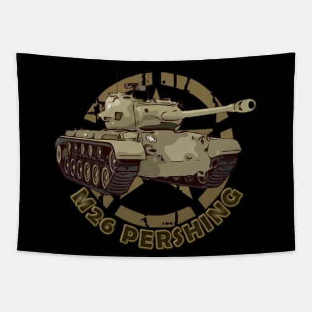 M26 Pershing WW2 American Heavy Tank Tapestry by F&L Design Co.