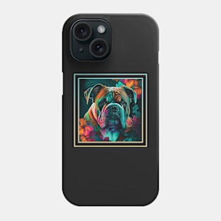 Bodacious Bulldog Vibrant Tropical Digital Oil Painting Pet Portrait Phone Case