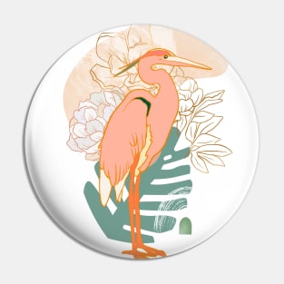 Sea Bird Flowers and Shapes Pin