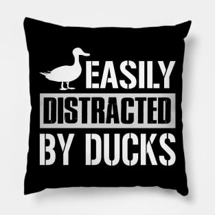 Easily Distracted By Ducks Pillow