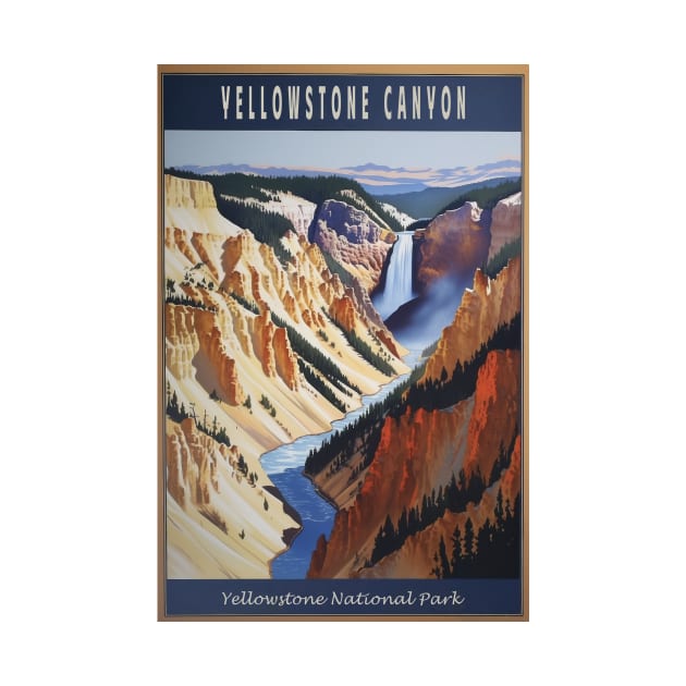 Yellowstone National Park Vintage Poster by GreenMary Design