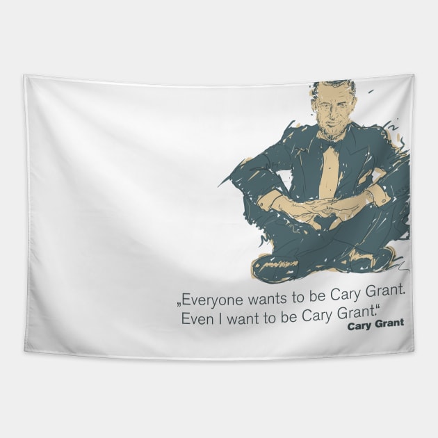 Cary Grant Quote Tapestry by hirnstrich