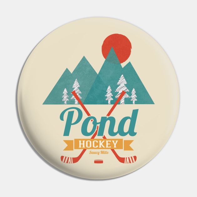 Retro Pond Hockey Pin by SaucyMittsHockey