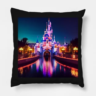 princess castle at night. Pillow