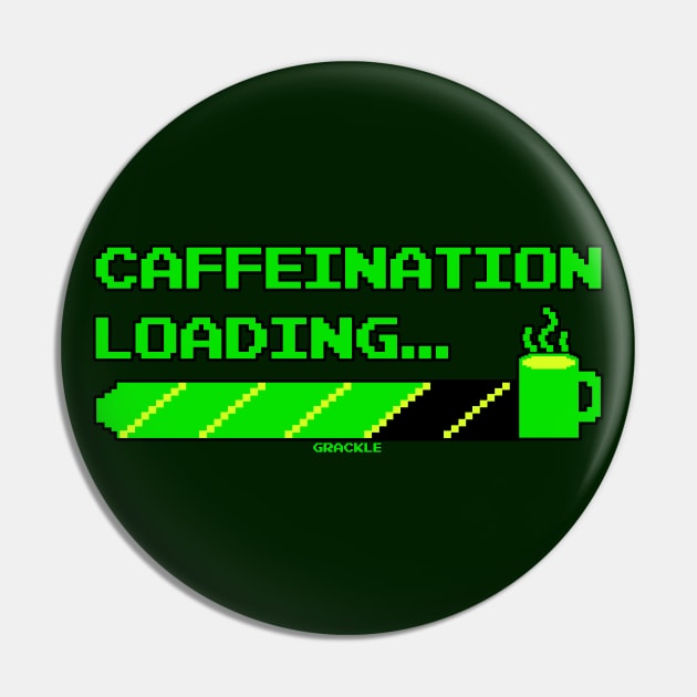 Retro Caffeine Meter (Green Version) Pin by Jan Grackle