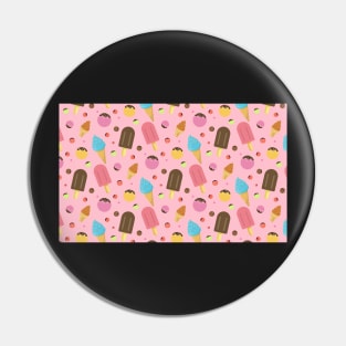 Ice Cream Cone Popsicle Pink Blue Summer Vacation Vibes Trendy Social Distancing FaceMask Pin