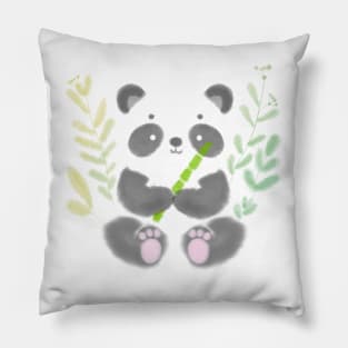 Cute panda with a bamboo Pillow