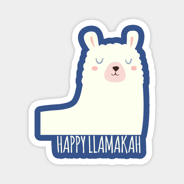 Happy Llamakah Llama Hanukkah Art Magnet by ApricotBirch