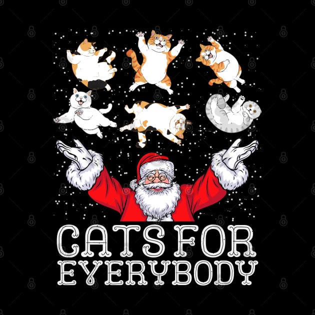 Cats For Everybody Christmas Cat Funny Xmas Santa by DenverSlade