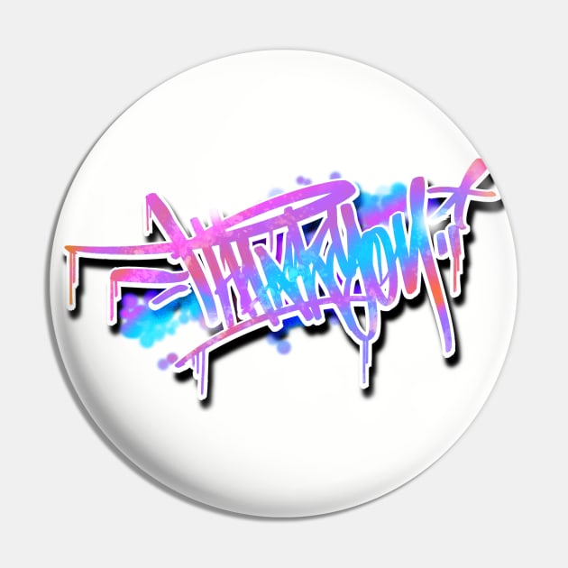 Thank You (Colorful Graffiti Text) Pin by CreativeOpus