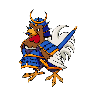 Chicken Samurai Blue T-Shirt