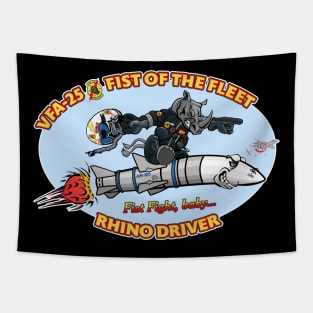 Fist of the Fleet Rhino Nose Art Tapestry