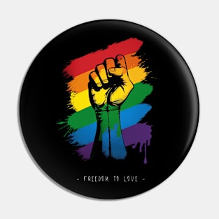 Freedom to Love - Pride Hand T-Shirt Pin