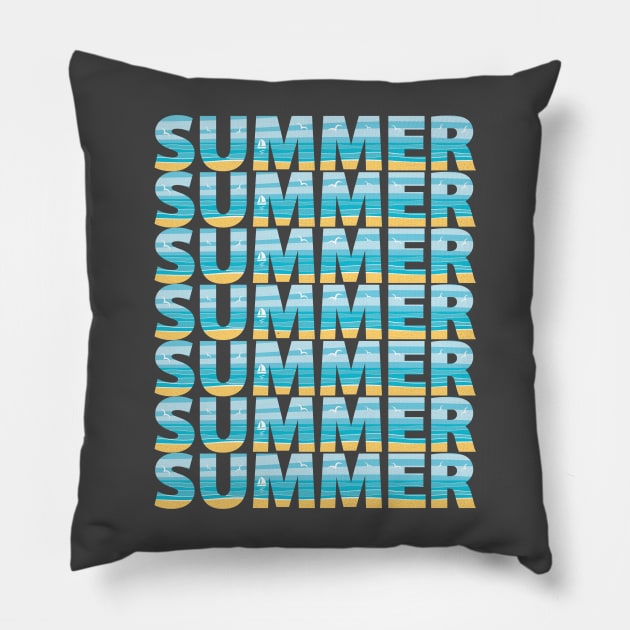 Holiday Summer Beach Style Pillow by Creativity Haven