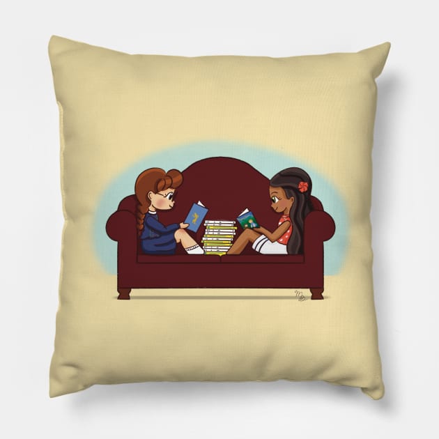 Nancy Drew Reading Girls Pillow by MirandaBrookeDesigns