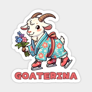 Ice skating goat Magnet