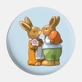 Easter Bunny with Egg Pin